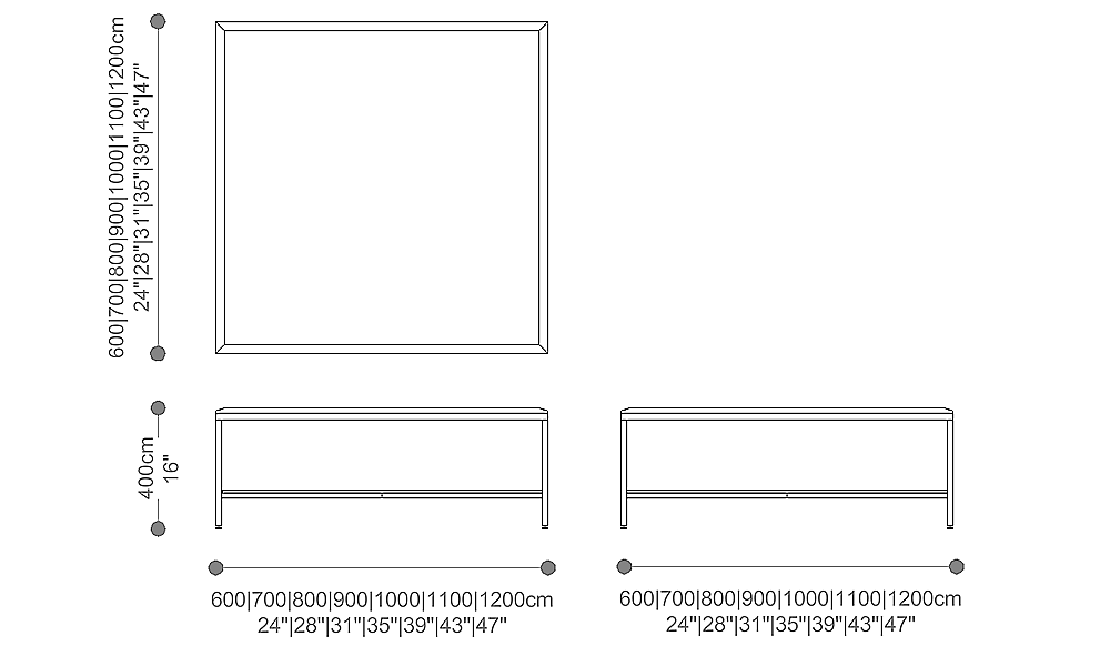 Image of the main dimensions of the product